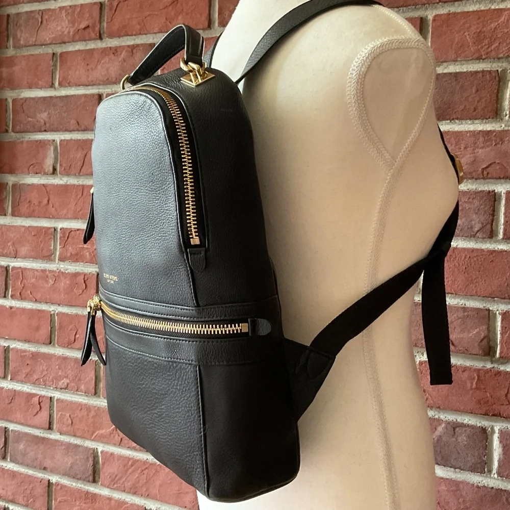 Henri Bendel Soho Black Pebble Leather Backpack